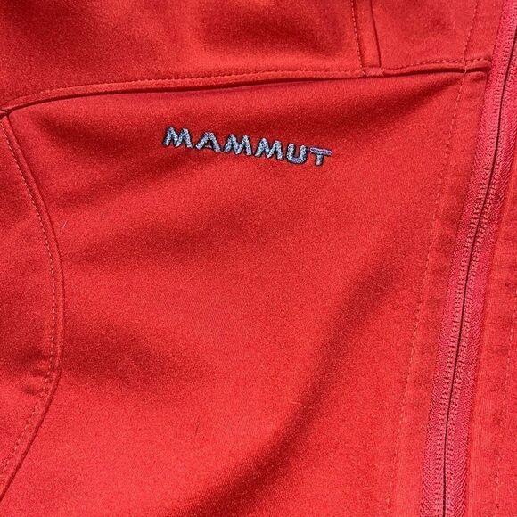 MAMMUT Full Zip Hooded Outdoor Windstopper Soft Shell Jacket Size Small Orange - Picture 7 of 16